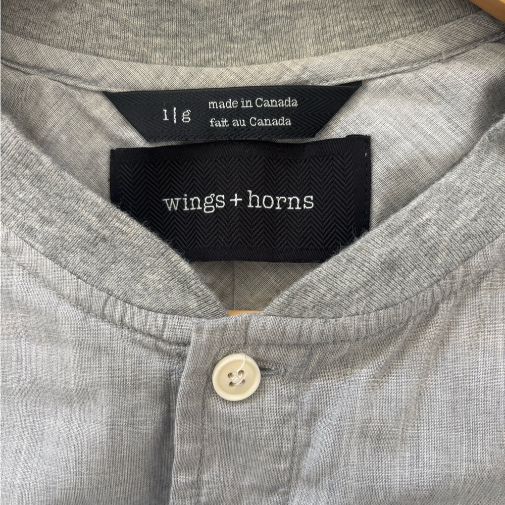Wings + Horns Light Gray Casual Shirt